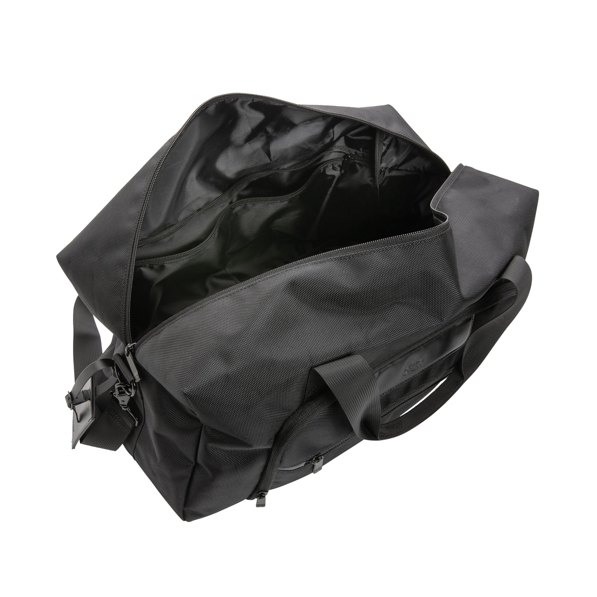 Black - Close up - Swiss Peak RPET Aware Duffle Bag