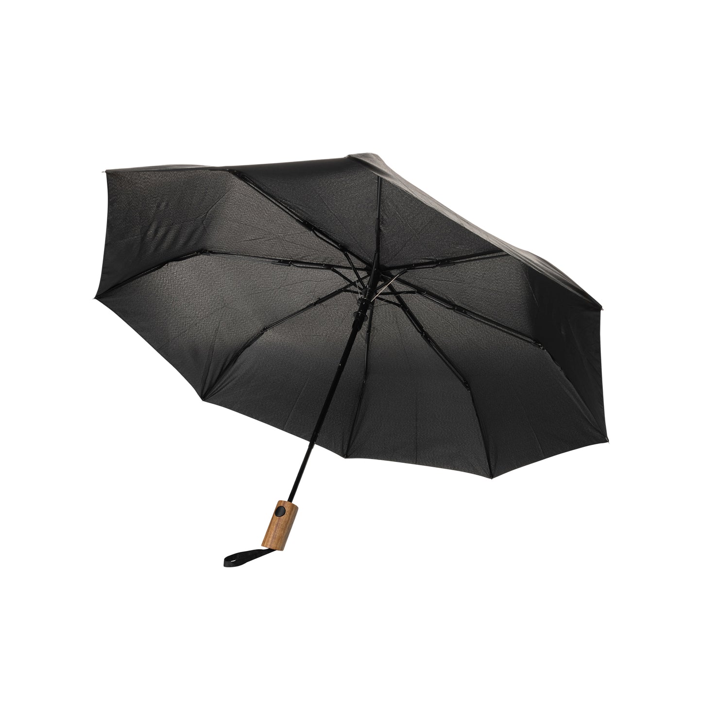 Black - Front - XD Collection Kaycey Acacia Wood Aware Folding Umbrella