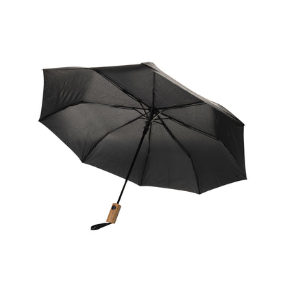 Black - Front - XD Collection Kaycey Acacia Wood Aware Folding Umbrella