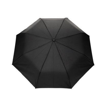 Black - Back - XD Collection Kaycey Acacia Wood Aware Folding Umbrella