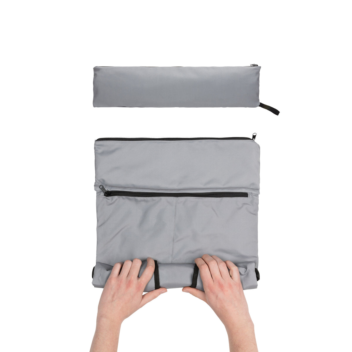 Grey - Side - XD Collection Dillon Foldable RPET Lightweight 20L Backpack