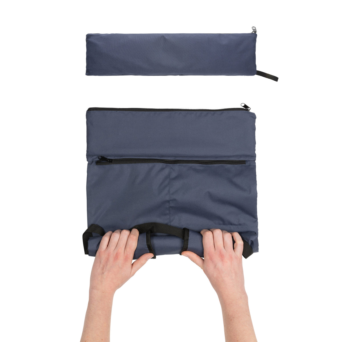 Navy - Side - XD Collection Dillon Foldable RPET Lightweight 20L Backpack