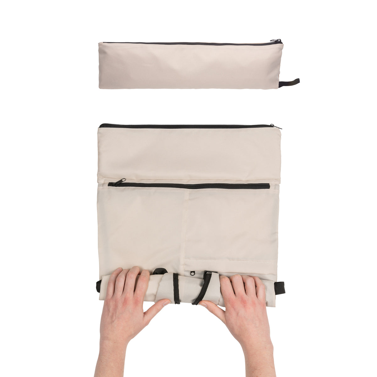 Off White - Side - XD Collection Dillon Foldable RPET Lightweight 20L Backpack