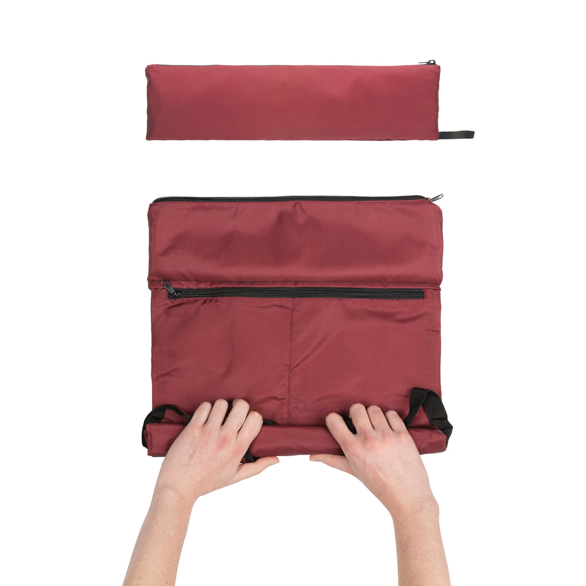 Red - Side - XD Collection Dillon Foldable RPET Lightweight 20L Backpack