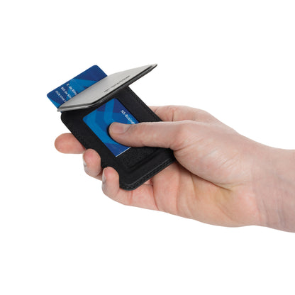 Black - Side - Swiss Peak Magnetic PU Recycled Phone Wallet