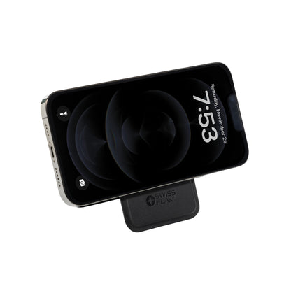 Black - Lifestyle - Swiss Peak Magnetic PU Recycled Phone Wallet