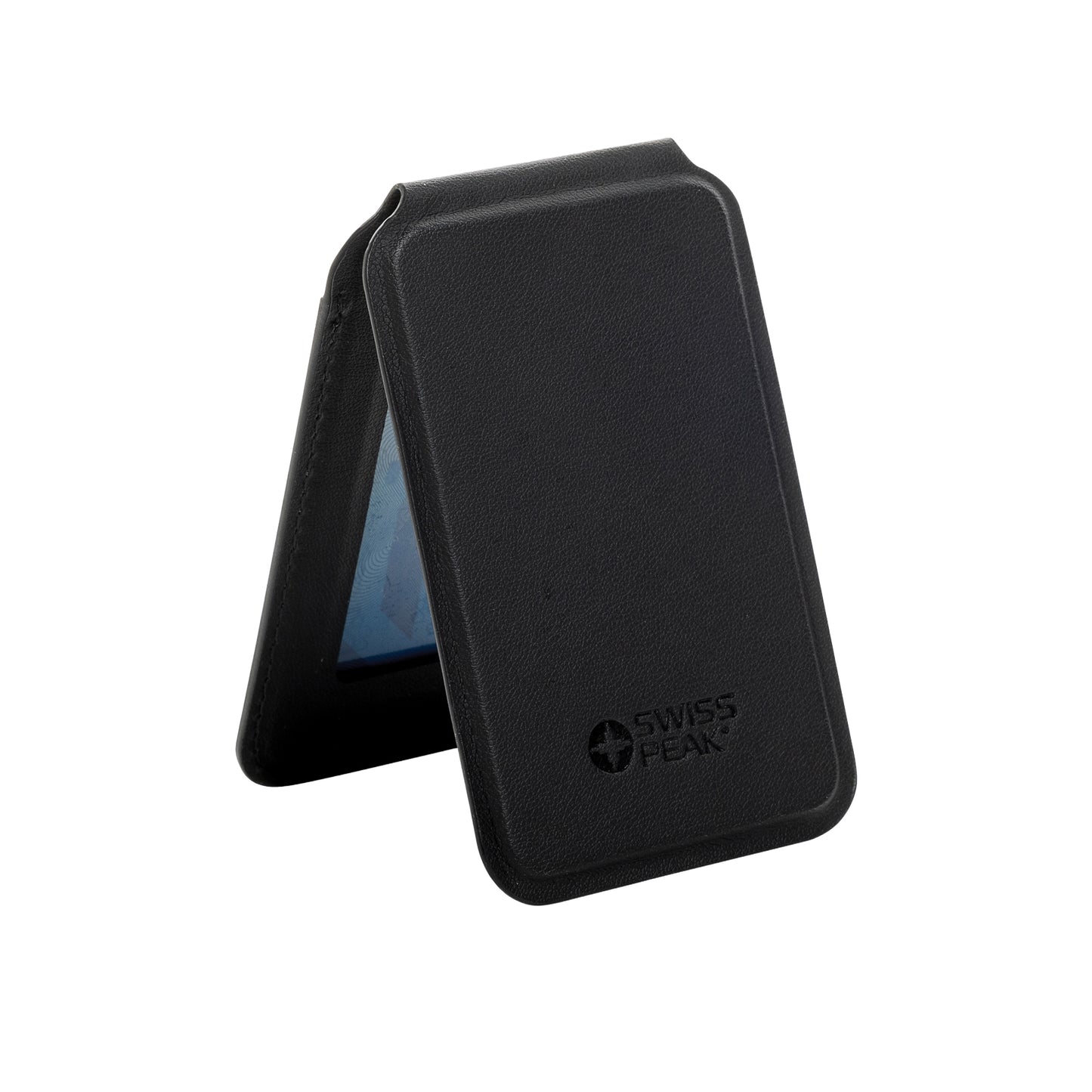 Black - Front - Swiss Peak Magnetic PU Recycled Phone Wallet