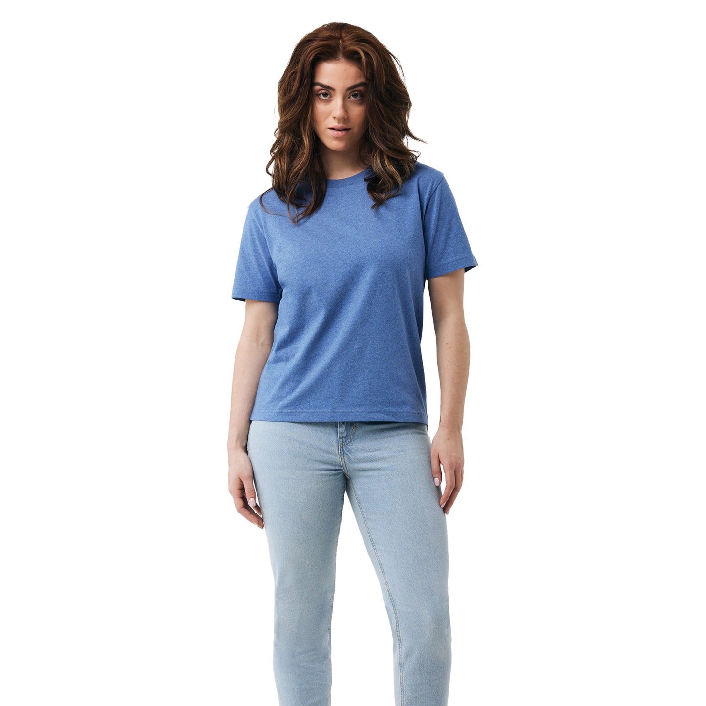 Heather Blue - Side - Iqoniq Unisex Adult Teide Recycled Cotton T-Shirt
