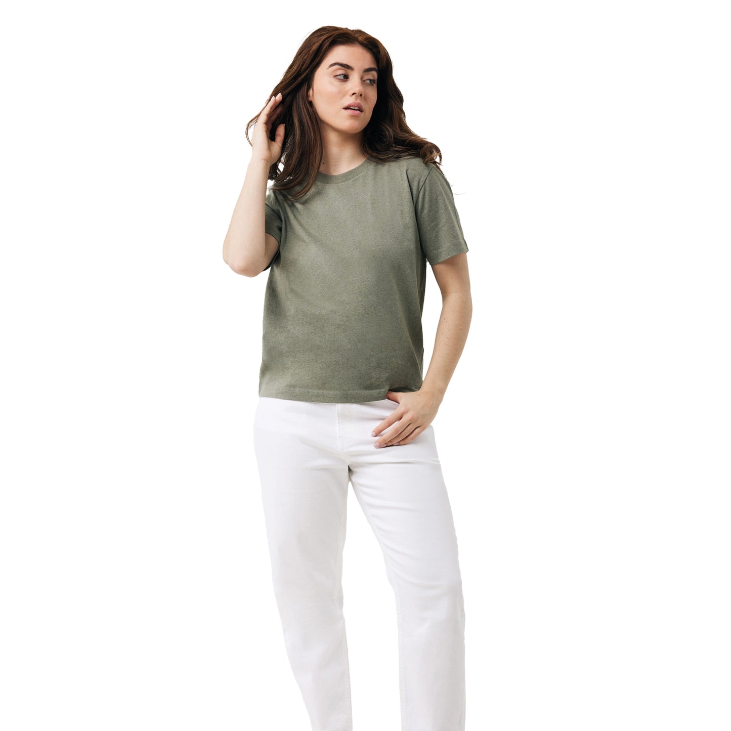 Heather Green - Side - Iqoniq Unisex Adult Teide Recycled Cotton T-Shirt