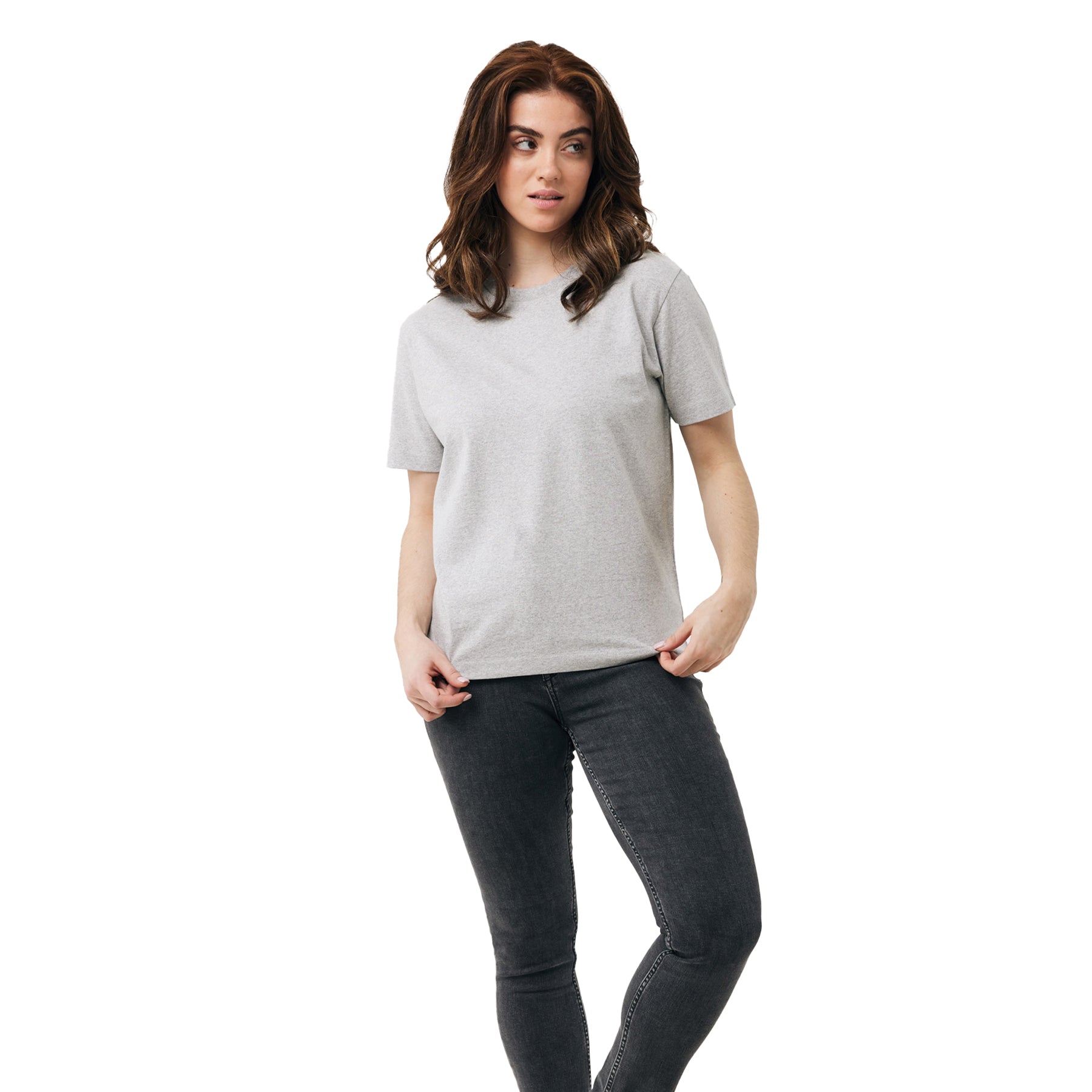 Heather Grey - Side - Iqoniq Unisex Adult Teide Recycled Cotton T-Shirt