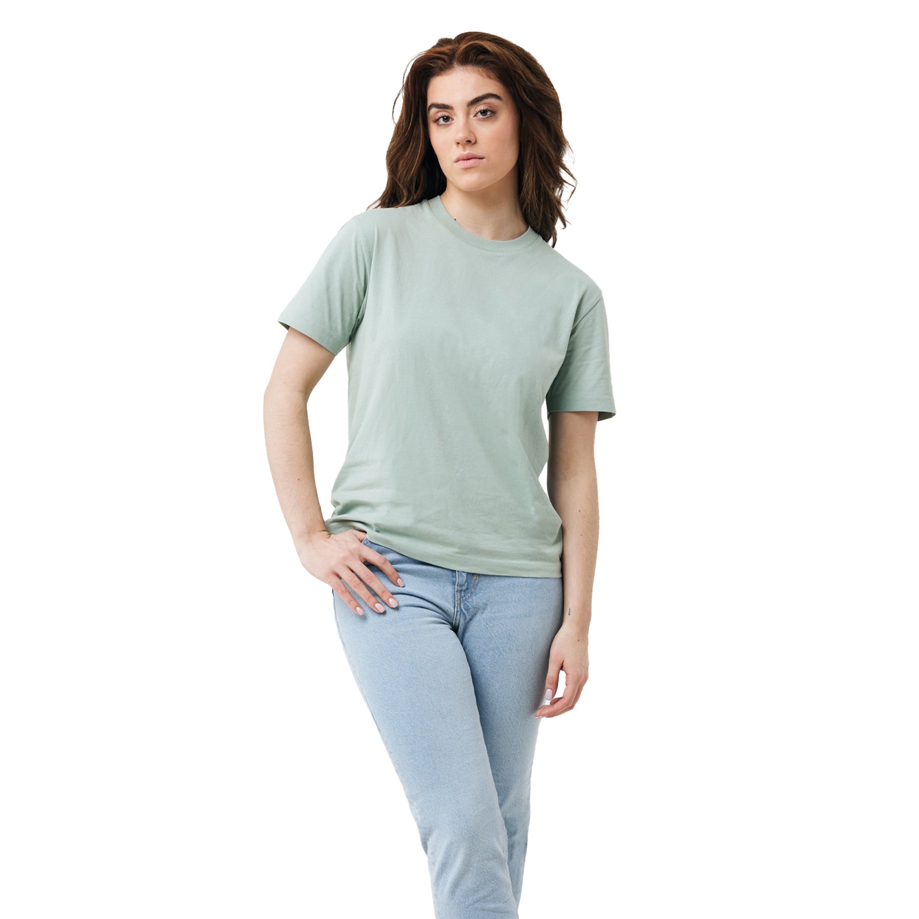 Iceberg Green - Side - Iqoniq Unisex Adult Teide Recycled Cotton T-Shirt