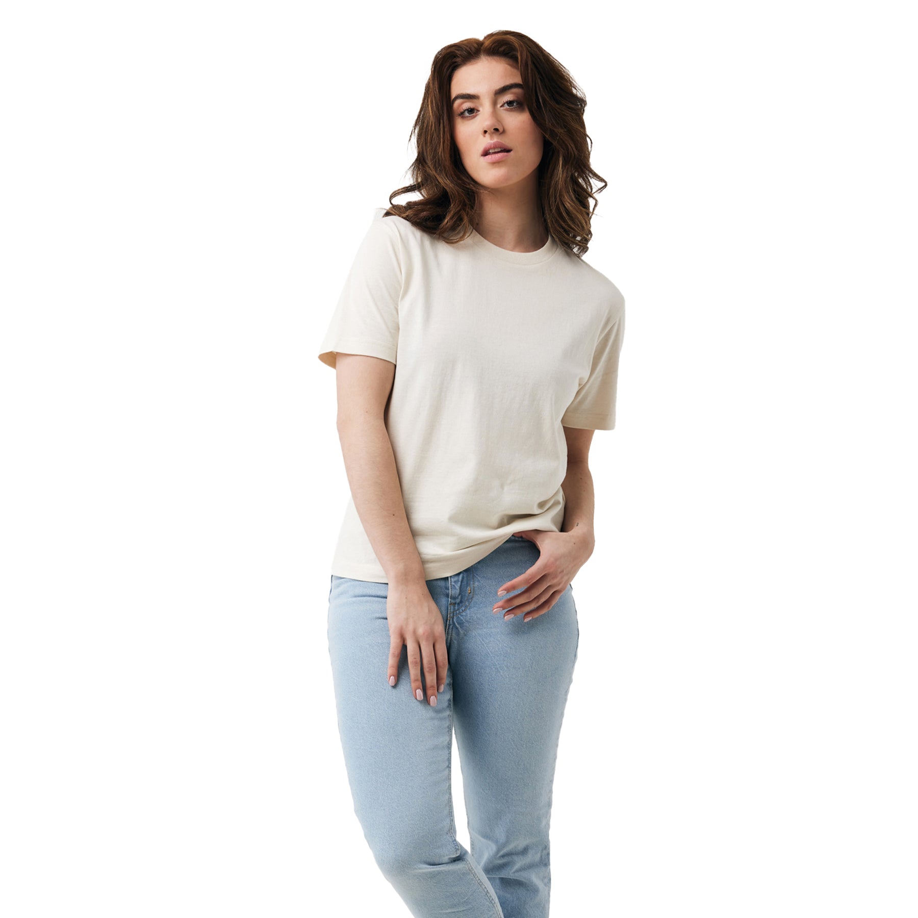 Natural Raw - Side - Iqoniq Unisex Adult Teide Recycled Cotton T-Shirt