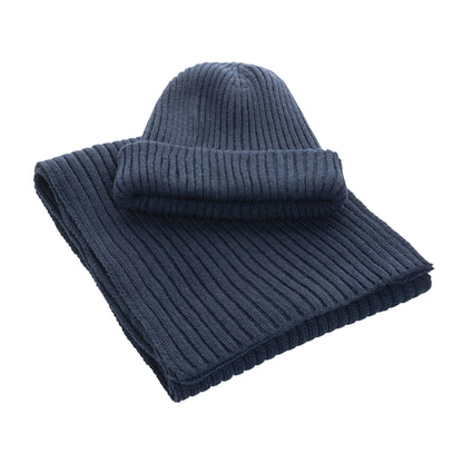 Navy - Side - XD Collection Impact Aware Polylana Double Knit Beanie