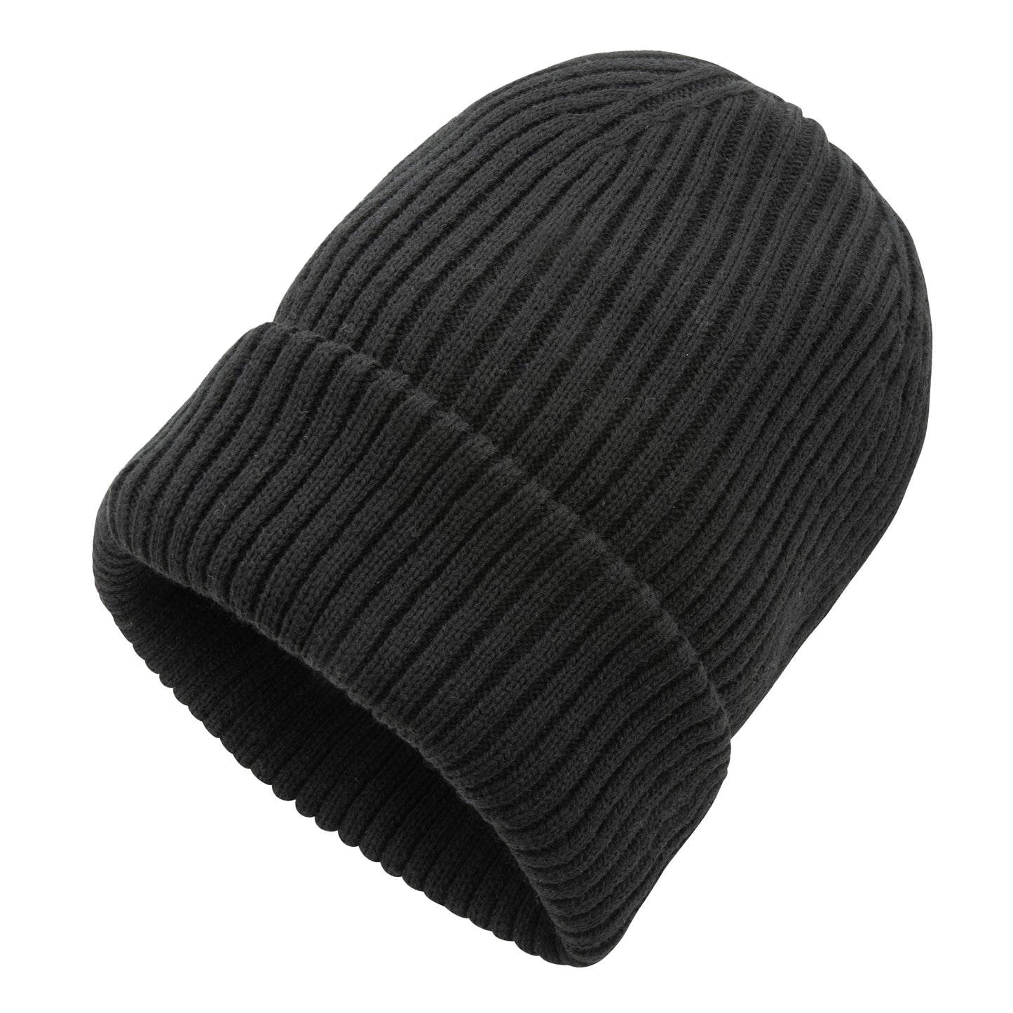 Black - Back - XD Collection Impact Aware Polylana Double Knit Beanie