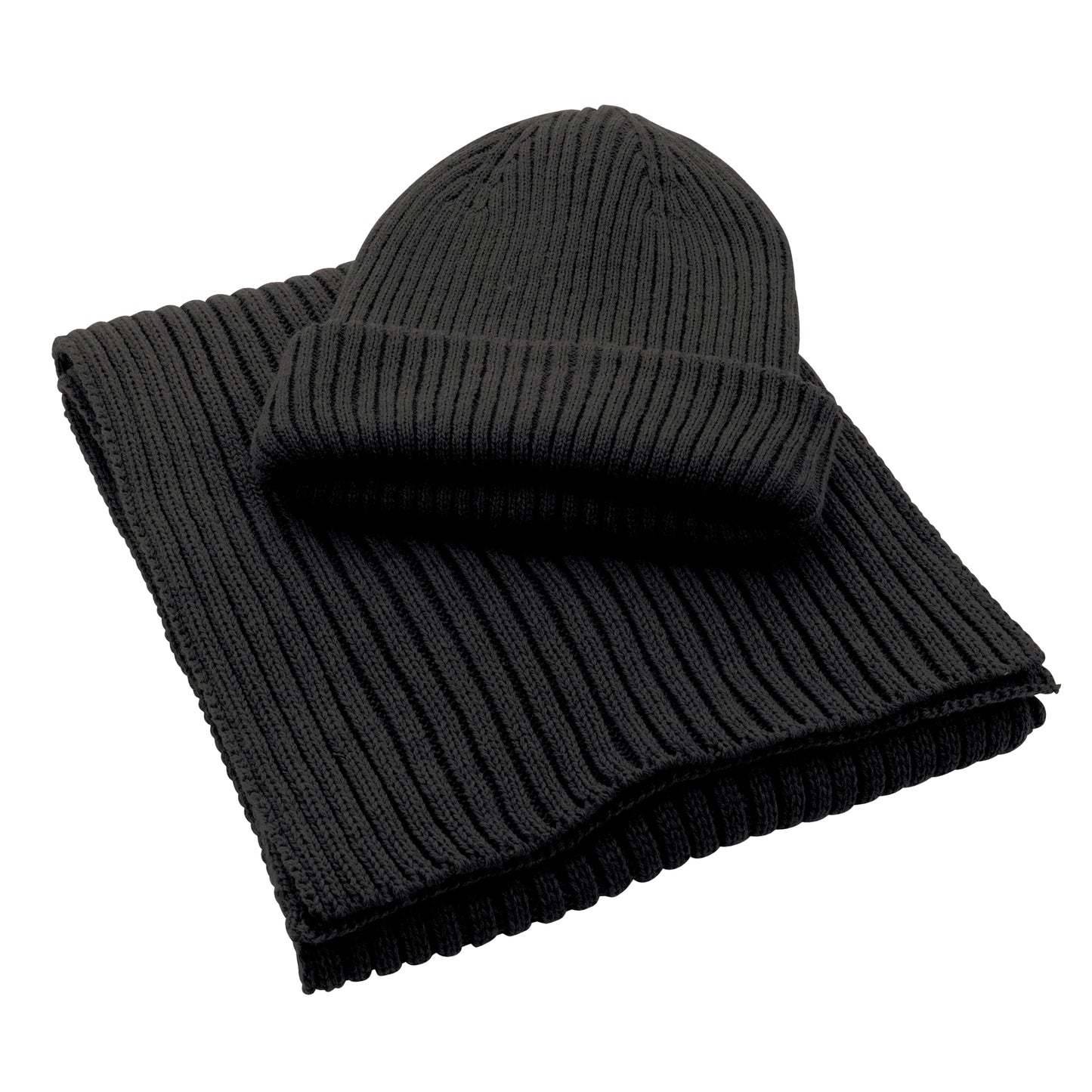 Black - Side - XD Collection Impact Aware Polylana Double Knit Beanie