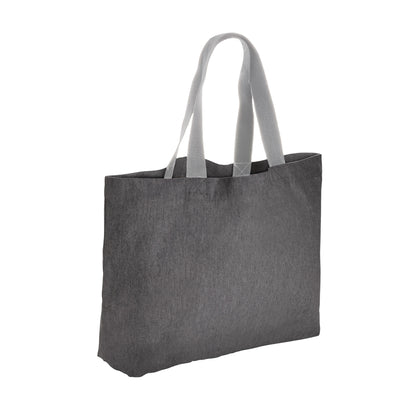 Anthracite - Back - XD Collection Impact Aware Large Recycled Canvas Undyed Tote Bag