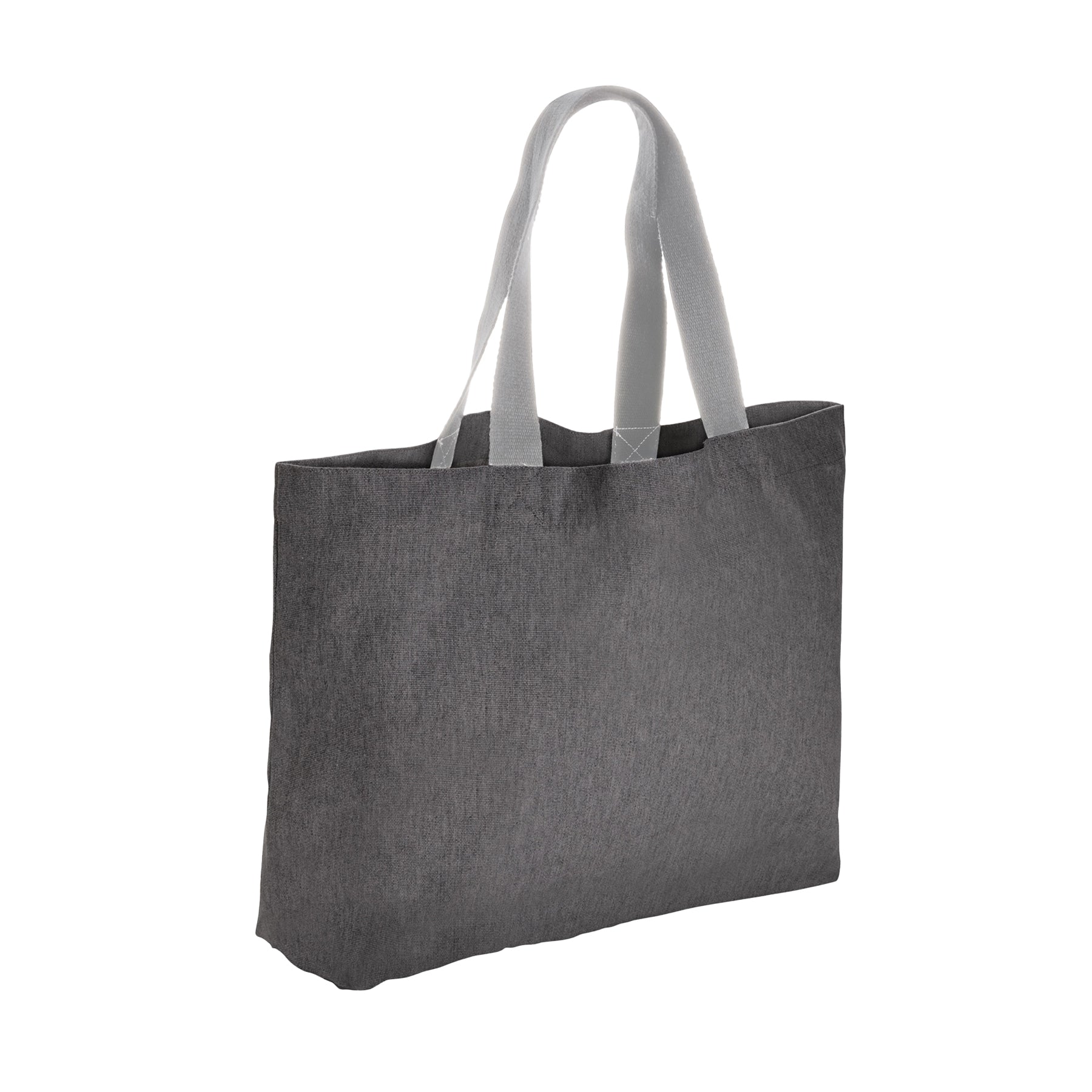 Anthracite - Back - XD Collection Impact Aware Large Recycled Canvas Undyed Tote Bag