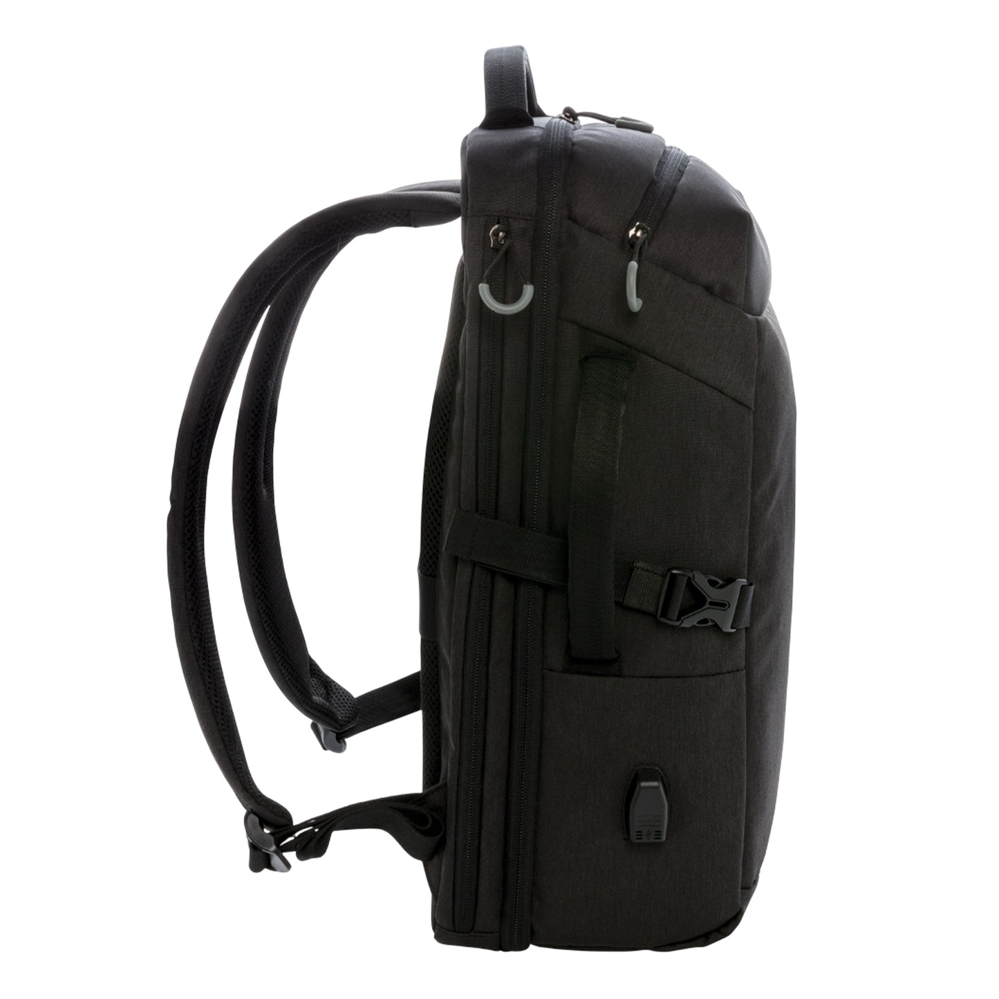 Black - Side - Swiss Peak Travel Aware 22L Backpack