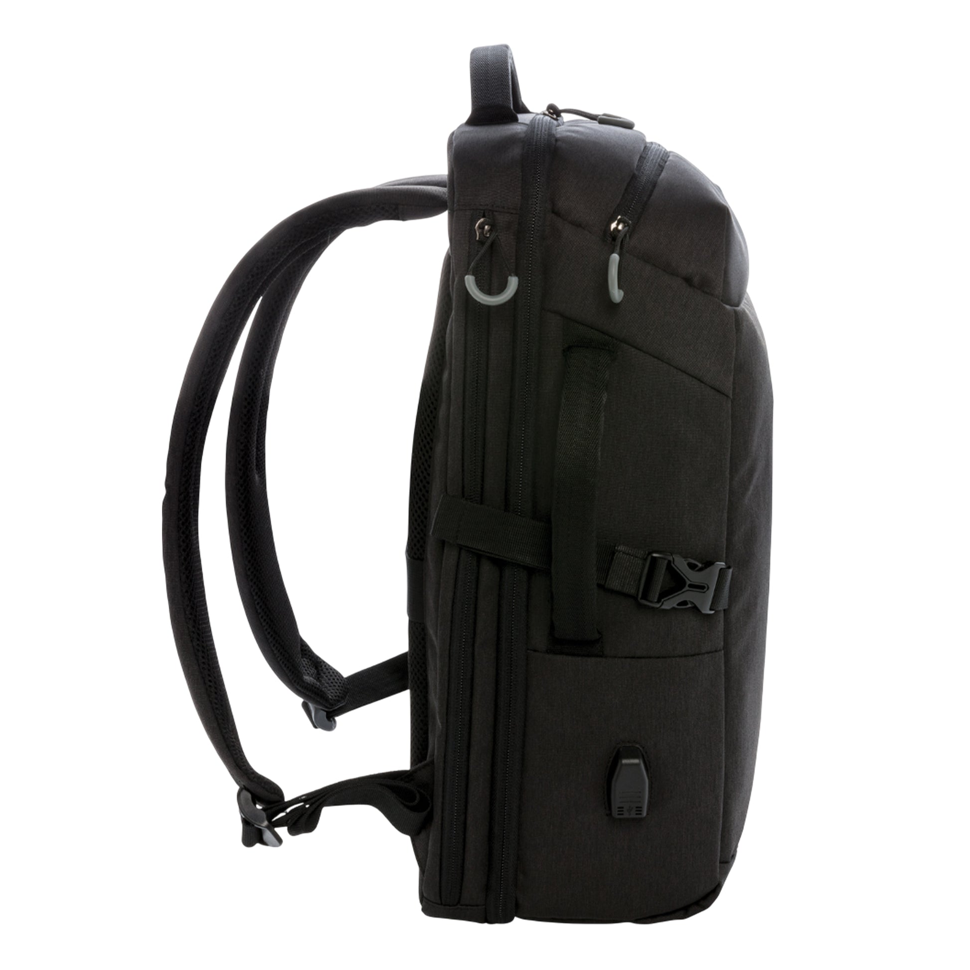 Black - Side - Swiss Peak Travel Aware 22L Backpack