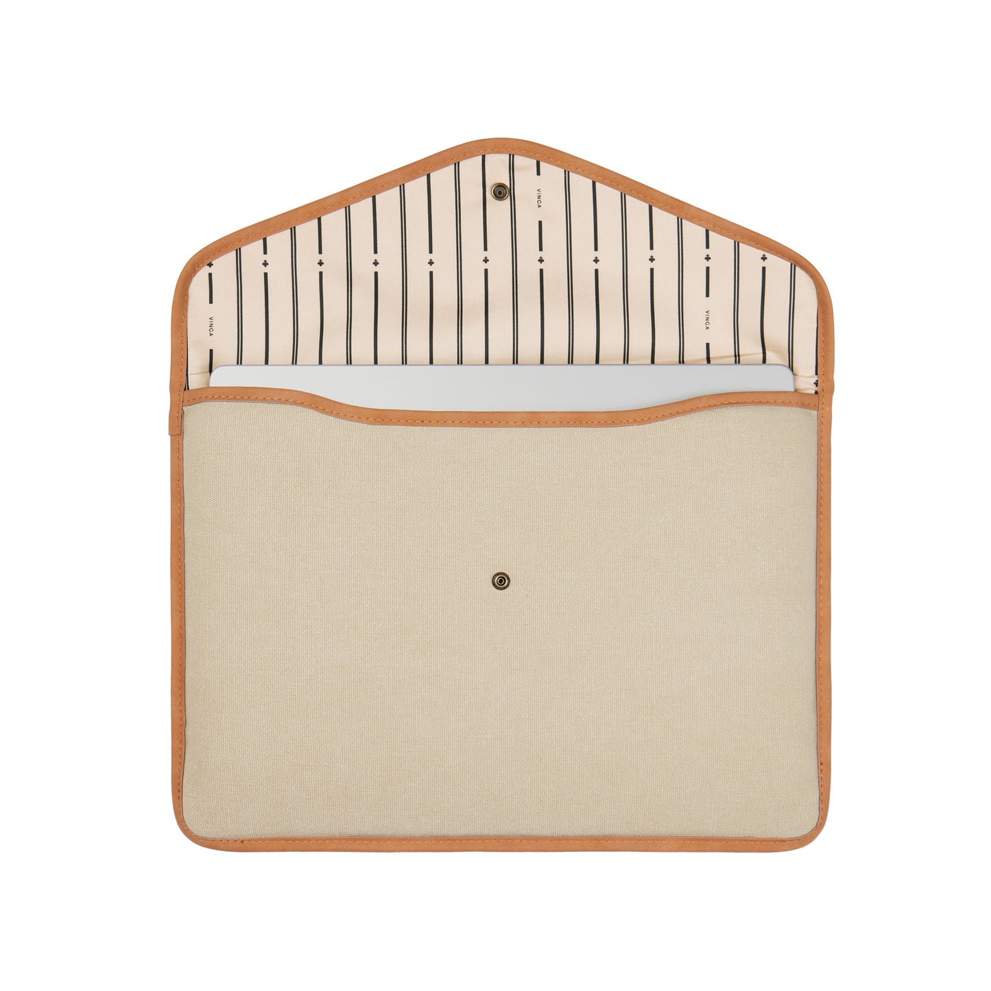 Beige - Side - Vinga Bosler Canvas Recycled Laptop Sleeve