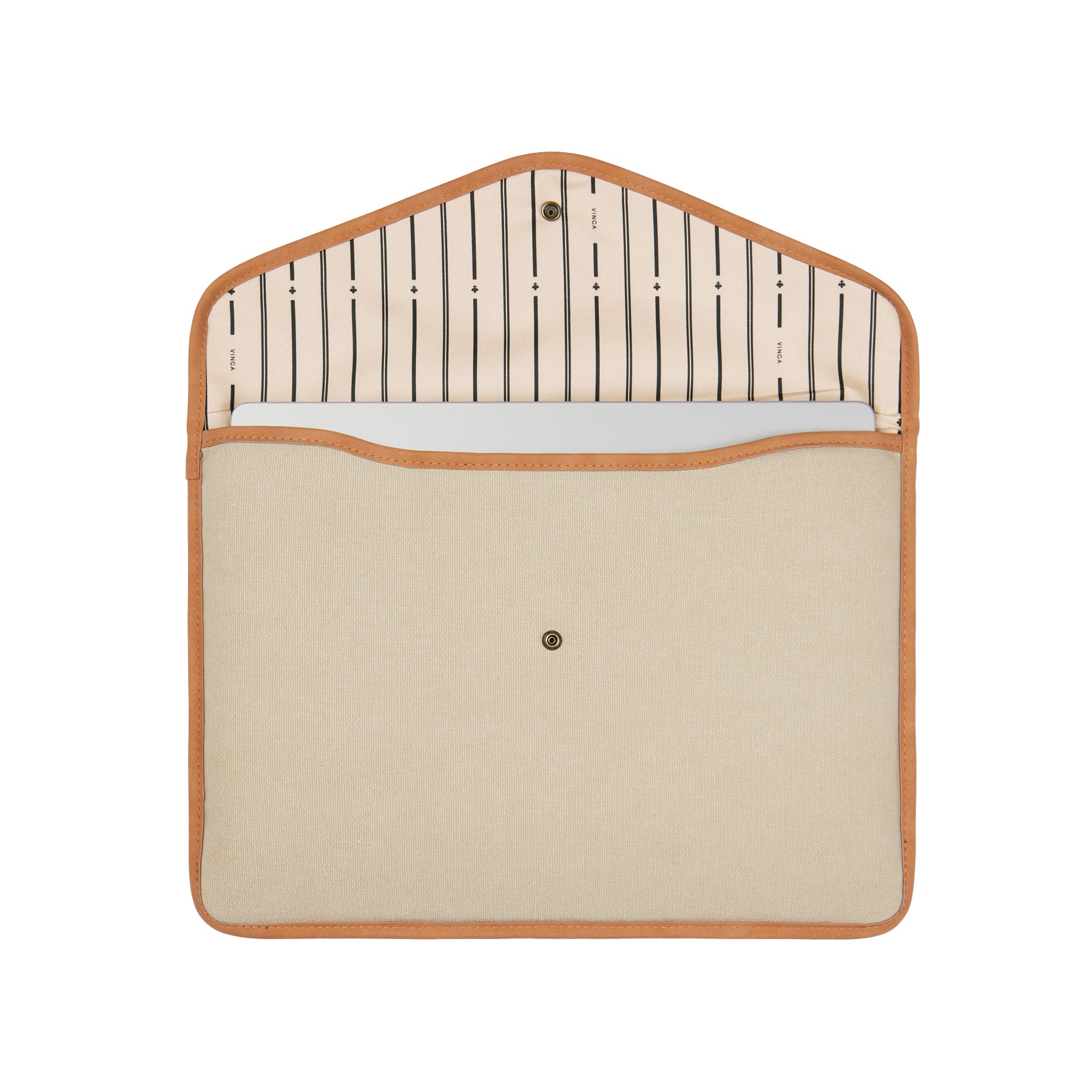 Beige - Side - Vinga Bosler Canvas Recycled Laptop Sleeve