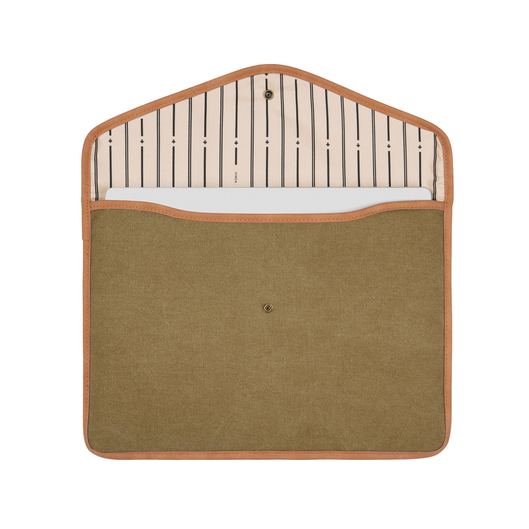 Green - Side - Vinga Bosler Canvas Recycled Laptop Sleeve