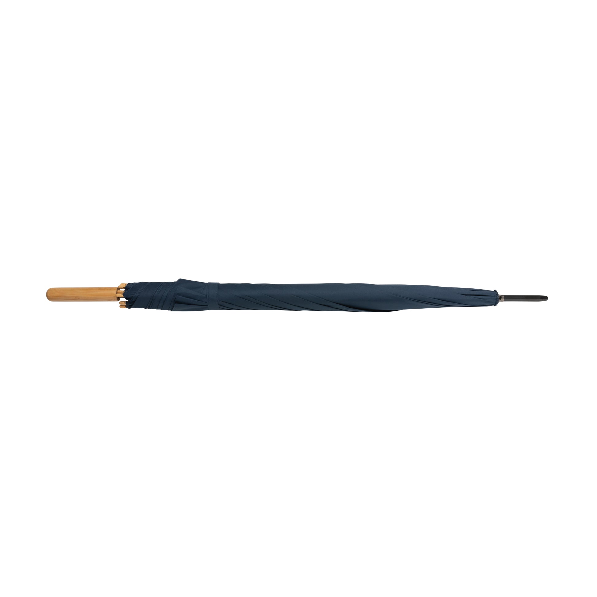 Navy - Side - XD Collection Impact Aware Bamboo Stick Umbrella