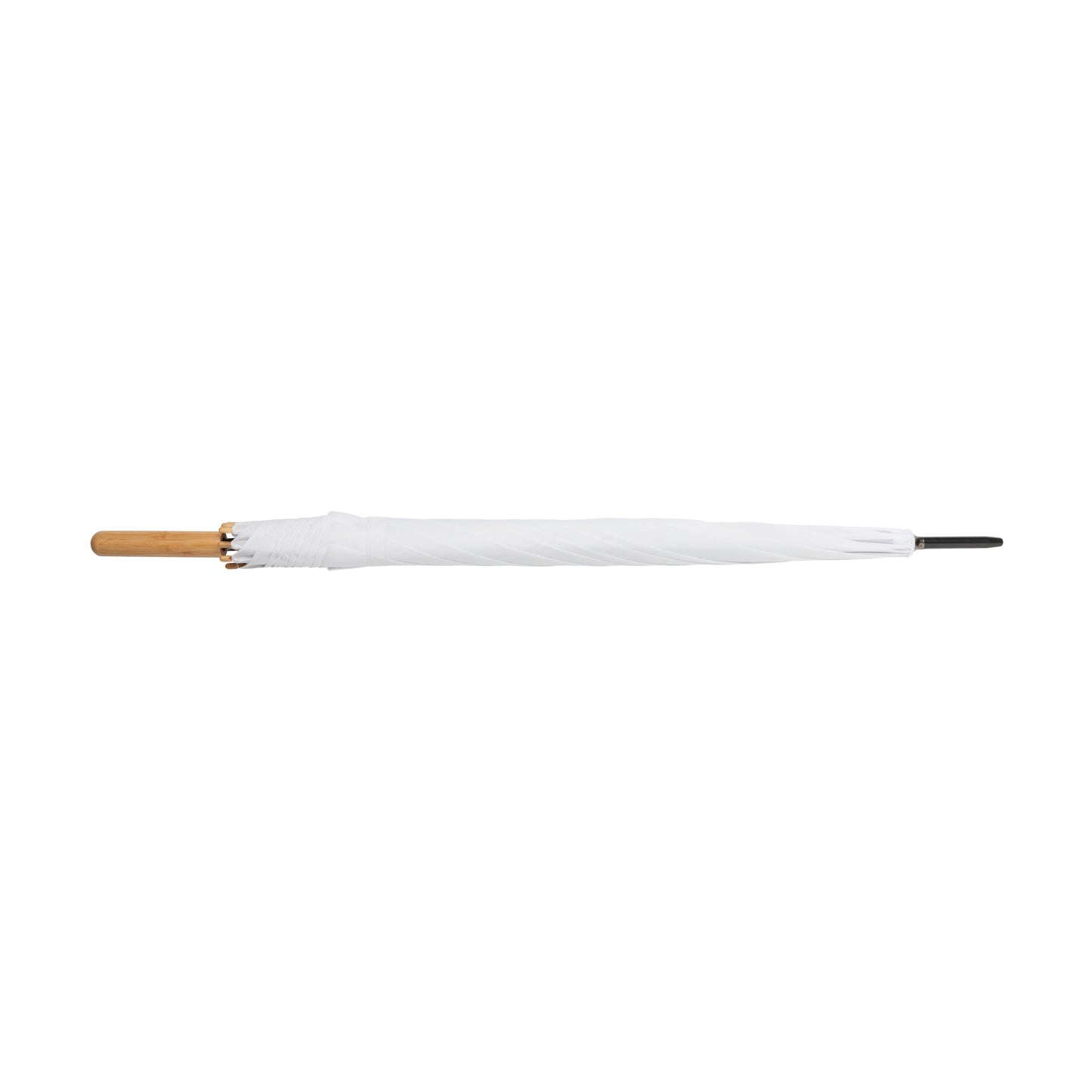 White - Side - XD Collection Impact Aware Bamboo Stick Umbrella