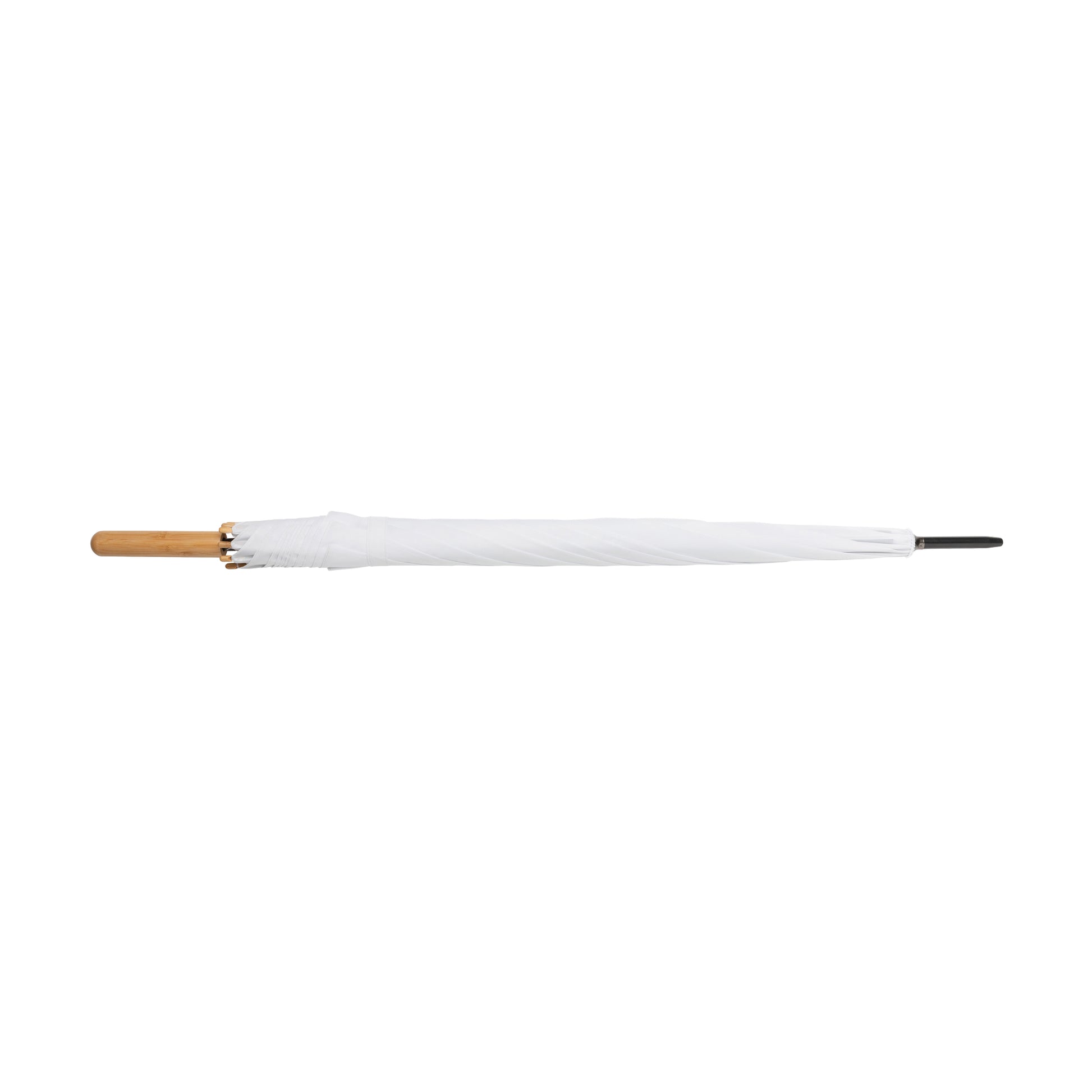 White - Side - XD Collection Impact Aware Bamboo Stick Umbrella