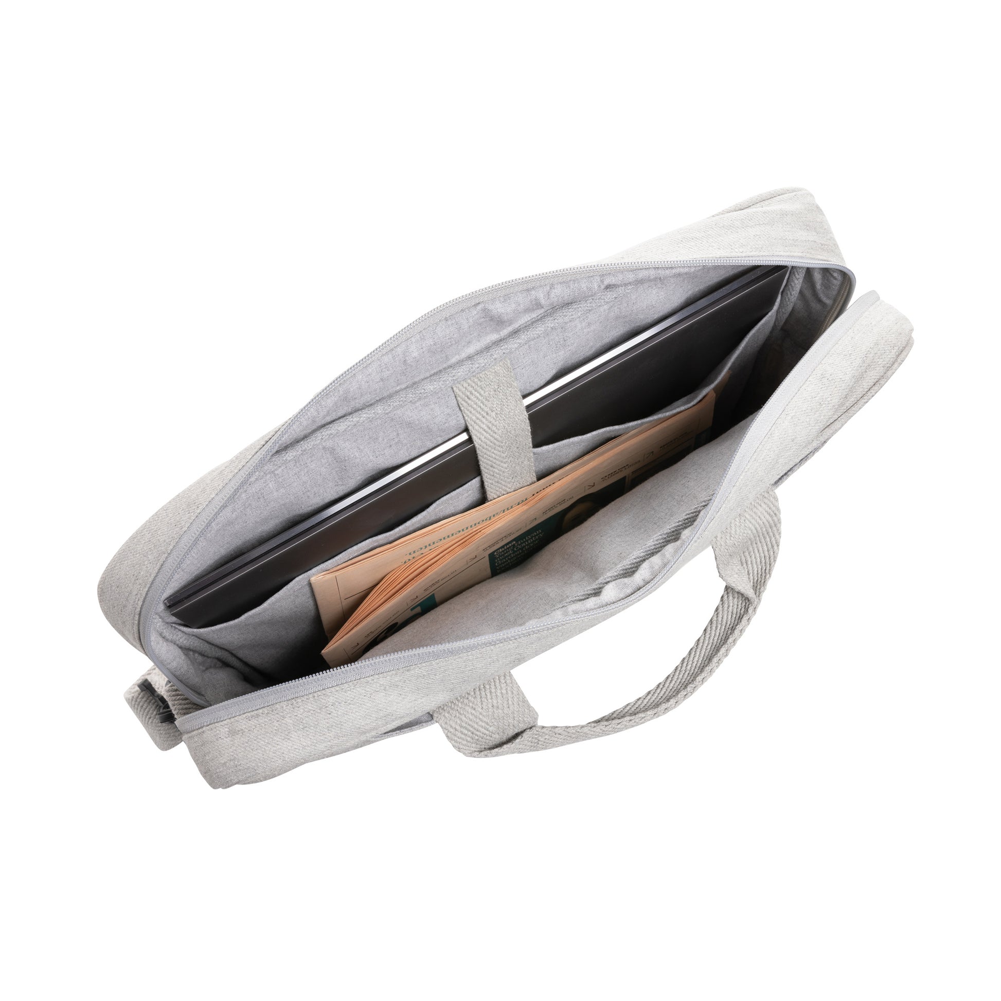 Grey - Side - XD Collection Laluka Recycled Cotton Aware Laptop Bag