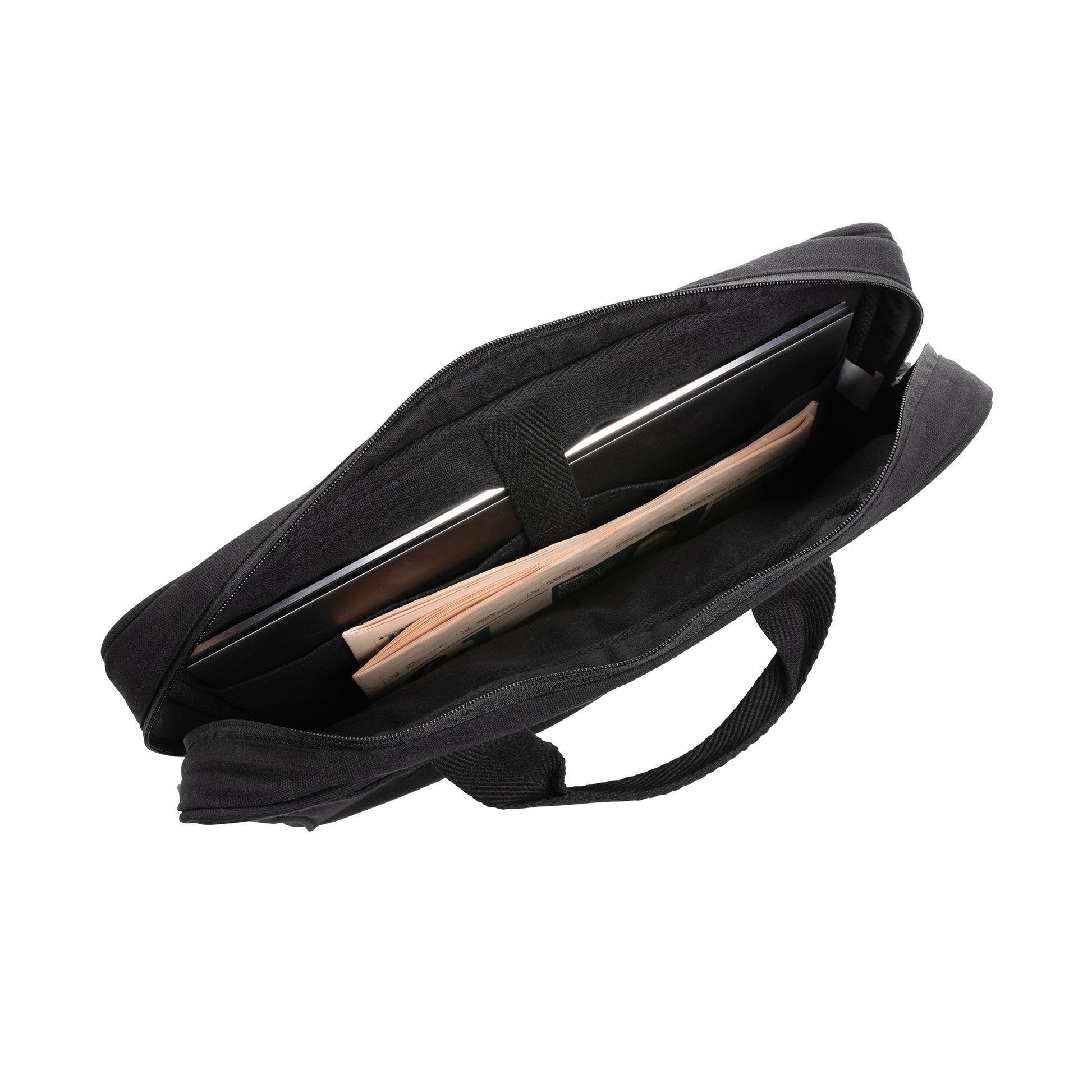 Black - Side - XD Collection Laluka Recycled Cotton Aware Laptop Bag