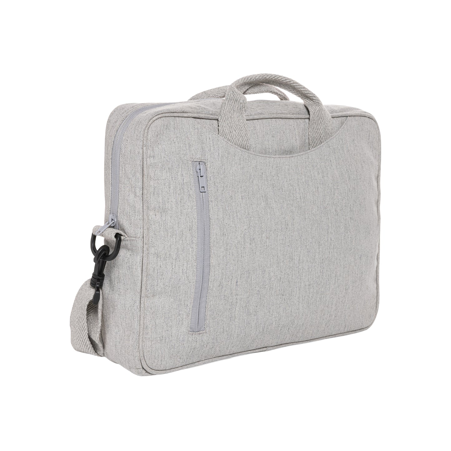 Grey - Front - XD Collection Laluka Recycled Cotton Aware Laptop Bag