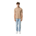 Heather Brown - Side - Iqoniq Mens Yosemite Pique Polo Shirt