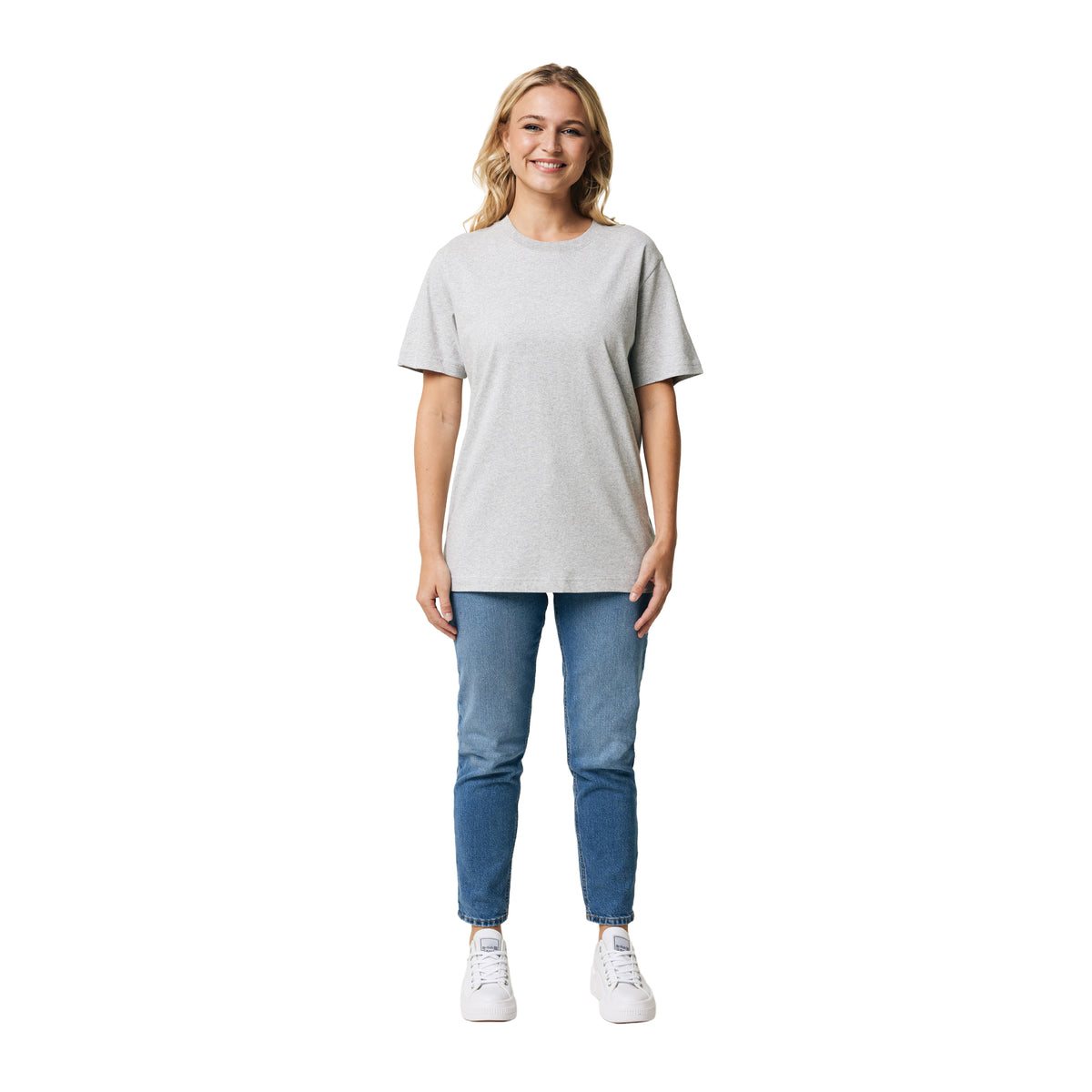 Heather Grey - Side - Iqoniq Unisex Adult Kakadu Recycled Cotton Relaxed Fit T-Shirt