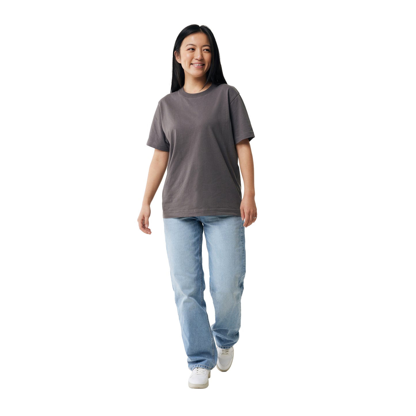 Anthracite - Side - Iqoniq Unisex Adult Kakadu Recycled Cotton Relaxed Fit T-Shirt