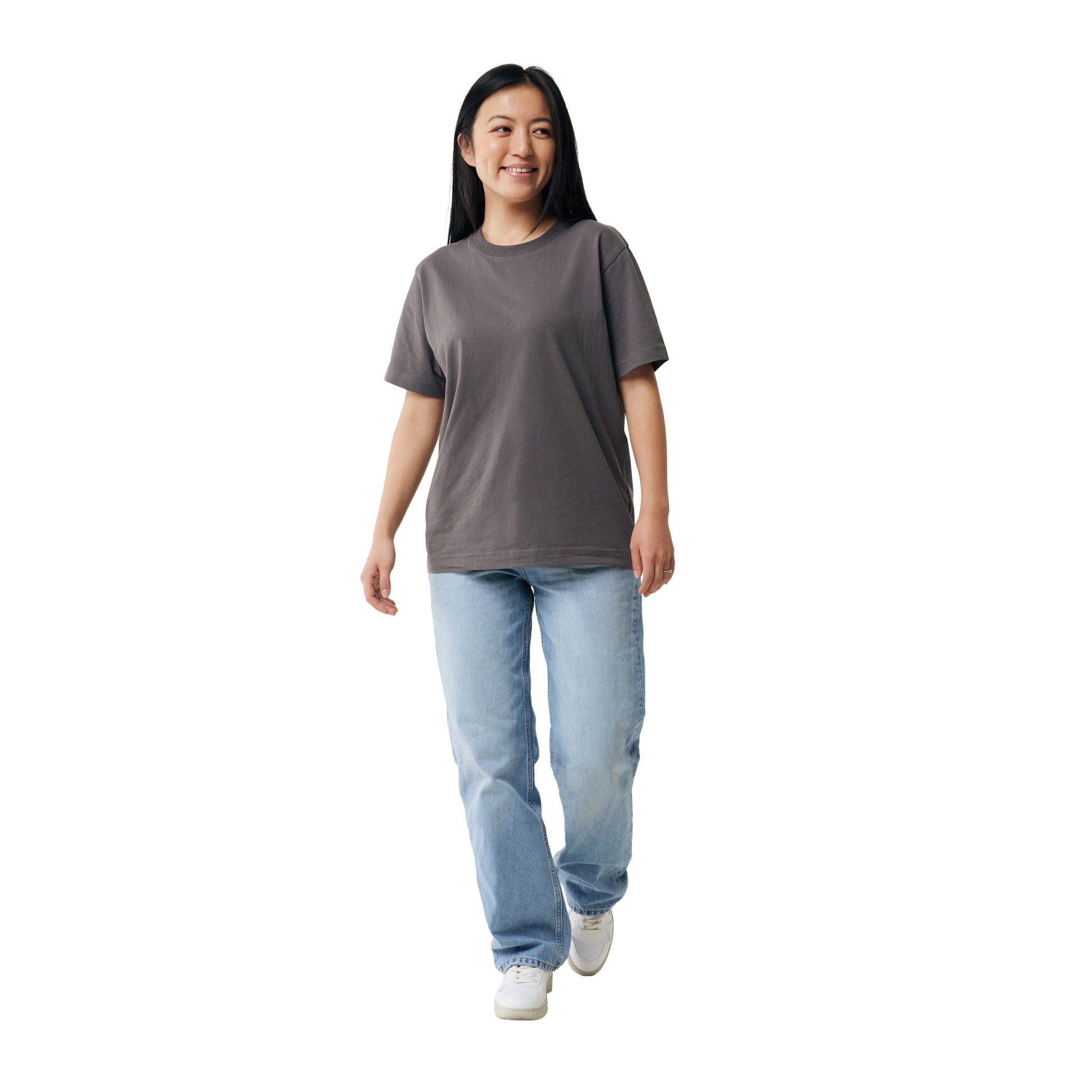 Anthracite - Side - Iqoniq Unisex Adult Kakadu Recycled Cotton Relaxed Fit T-Shirt