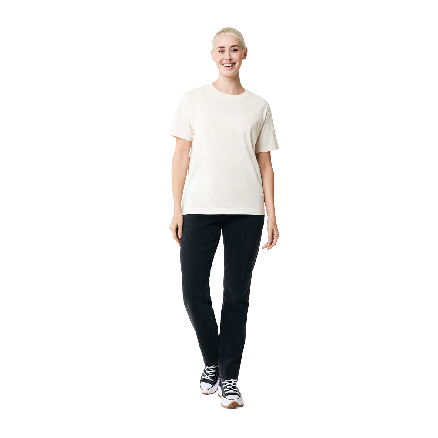 Natural Raw - Side - Iqoniq Unisex Adult Kakadu Recycled Cotton Relaxed Fit T-Shirt