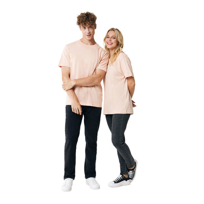 Peach Nectar - Side - Iqoniq Unisex Adult Kakadu Recycled Cotton Relaxed Fit T-Shirt