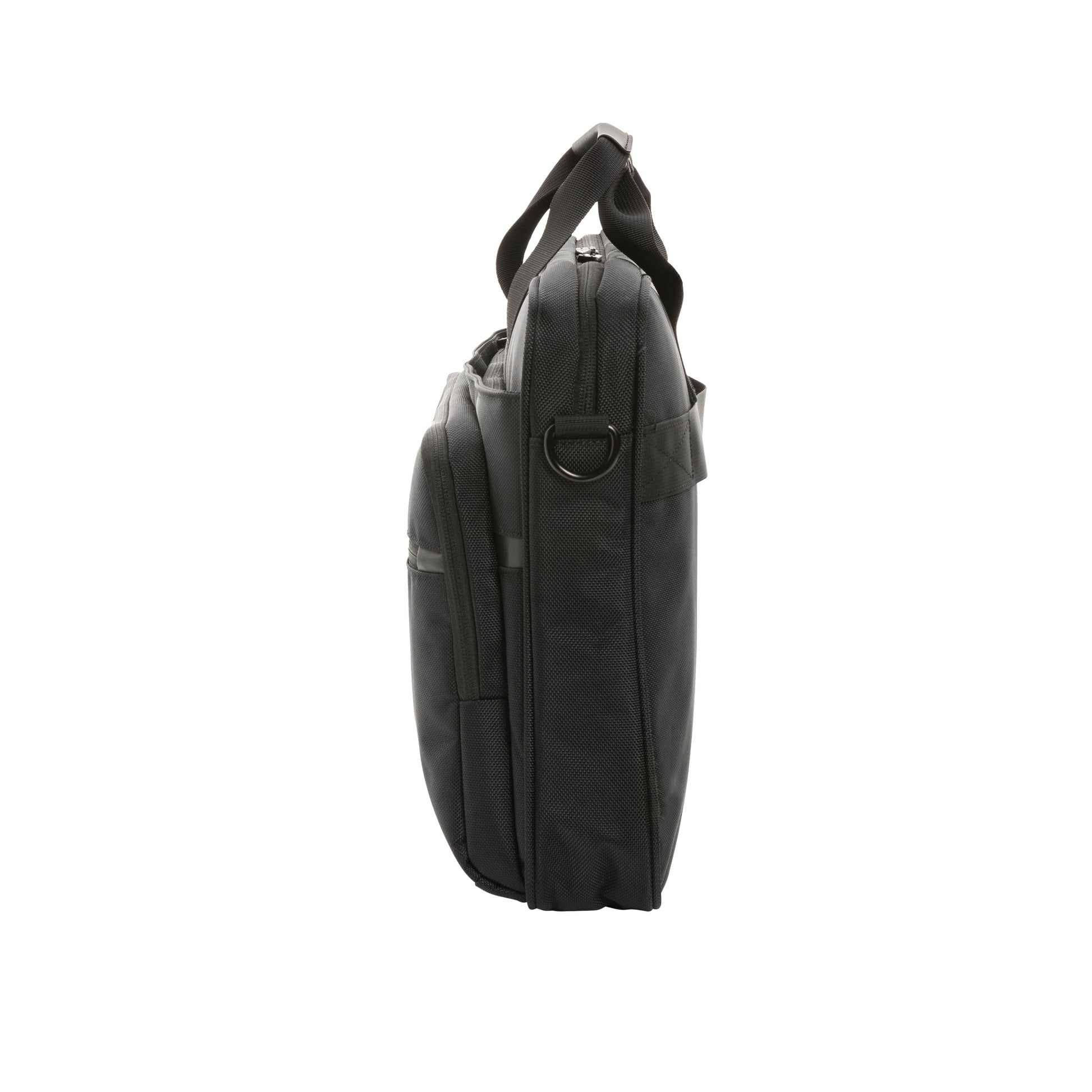Black - Side - Swiss Peak Voyager RPET Aware Laptop Bag