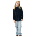 Black - Side - Iqoniq Childrens-Kids Yengo Recycled Cotton Side Pocket Hoodie