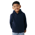 Navy - Side - Iqoniq Childrens-Kids Yengo Recycled Cotton Side Pocket Hoodie