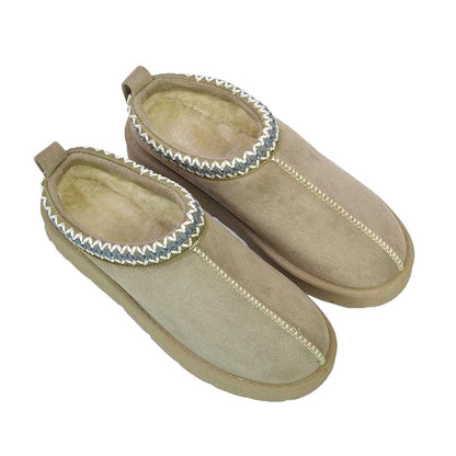 Light Stone - Lifestyle - XY London Womens-Ladies Zoe Aztec Faux Fur Lined Slippers