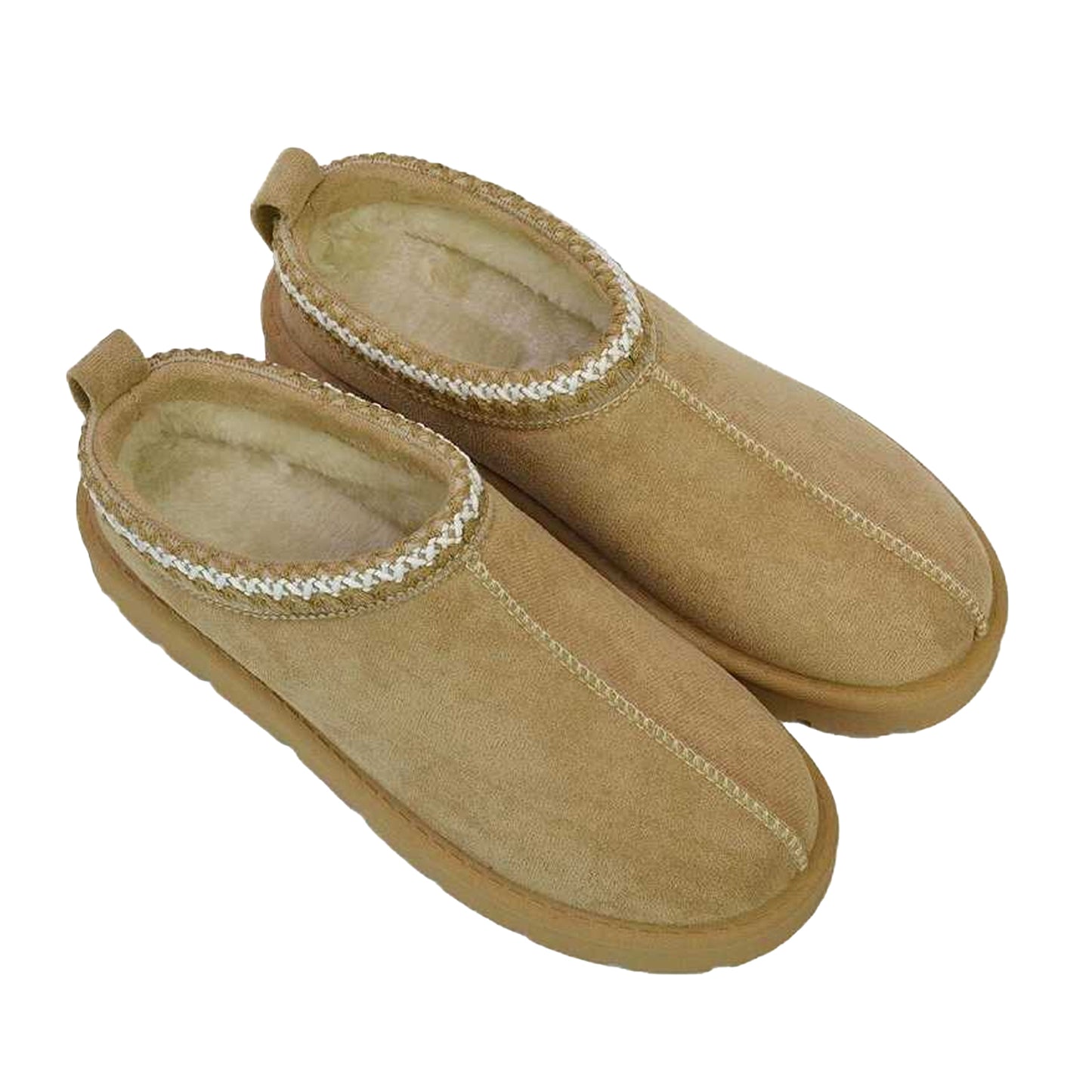 Light Tan - Lifestyle - XY London Womens-Ladies Zoe Aztec Faux Fur Lined Slippers
