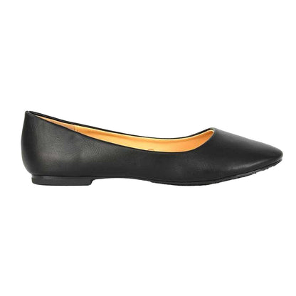 Black - Side - XY London Womens-Ladies Maleficent Slip-on Ballerina Flats