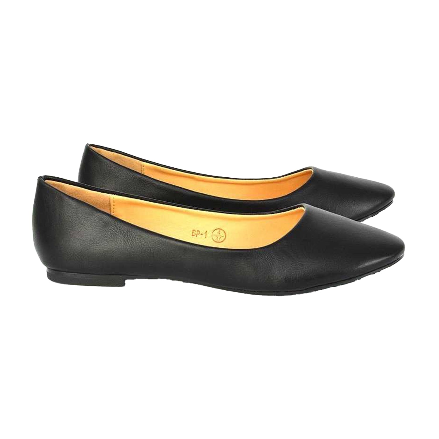 Black - Front - XY London Womens-Ladies Maleficent Slip-on Ballerina Flats