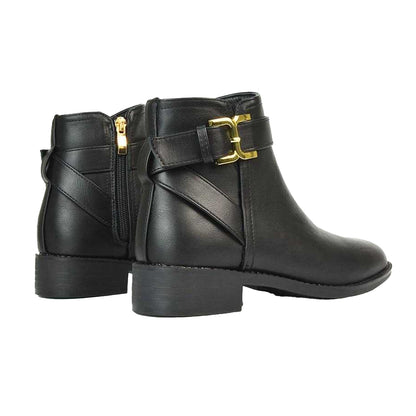 Black - Back - XY London Womens-Ladies Shyla Side Zip Chelsea Boots