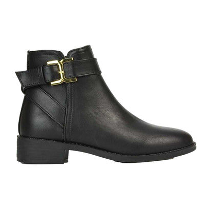Black - Side - XY London Womens-Ladies Shyla Side Zip Chelsea Boots