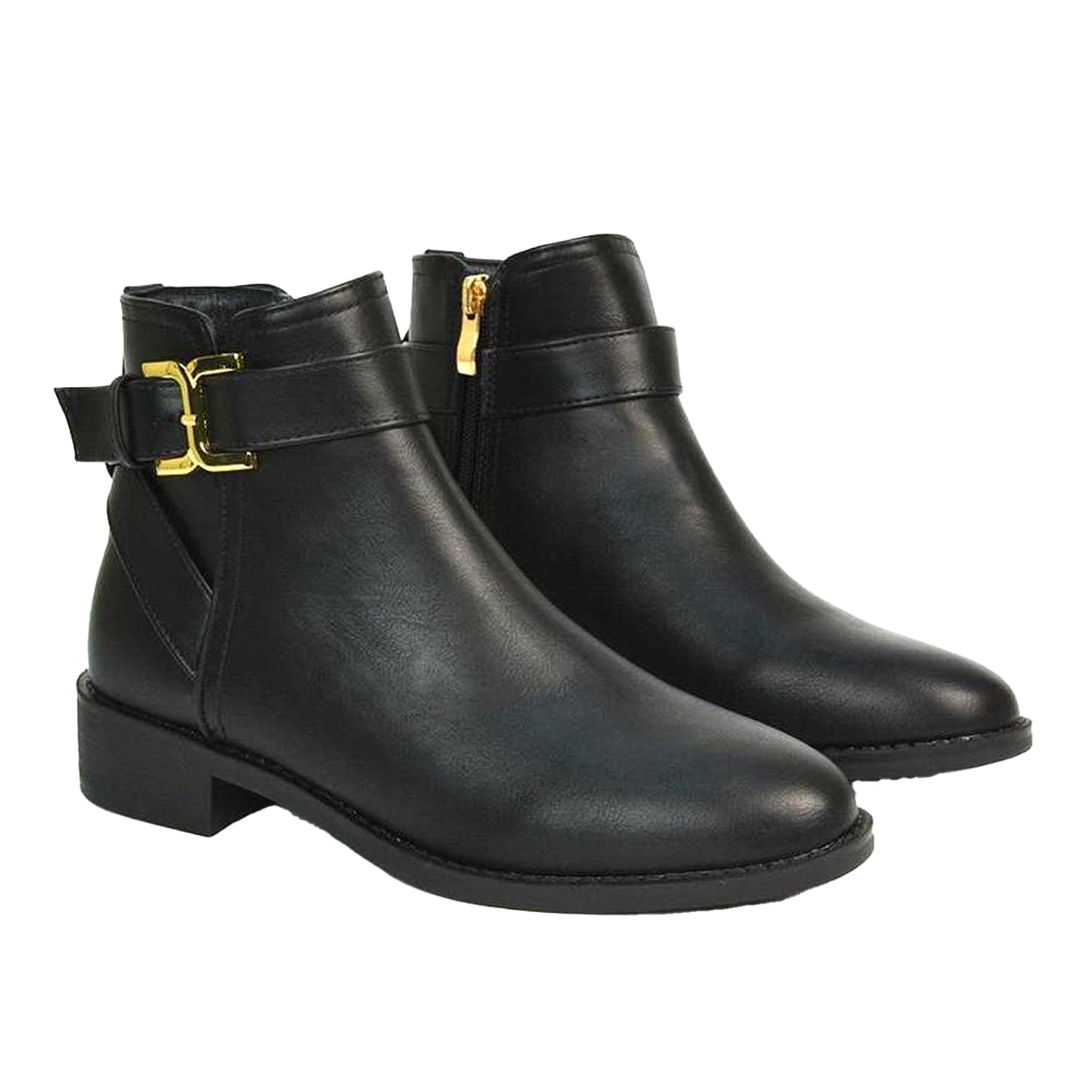Black - Lifestyle - XY London Womens-Ladies Shyla Side Zip Chelsea Boots