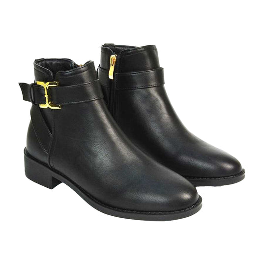 Black - Front - XY London Womens-Ladies Shyla Side Zip Chelsea Boots