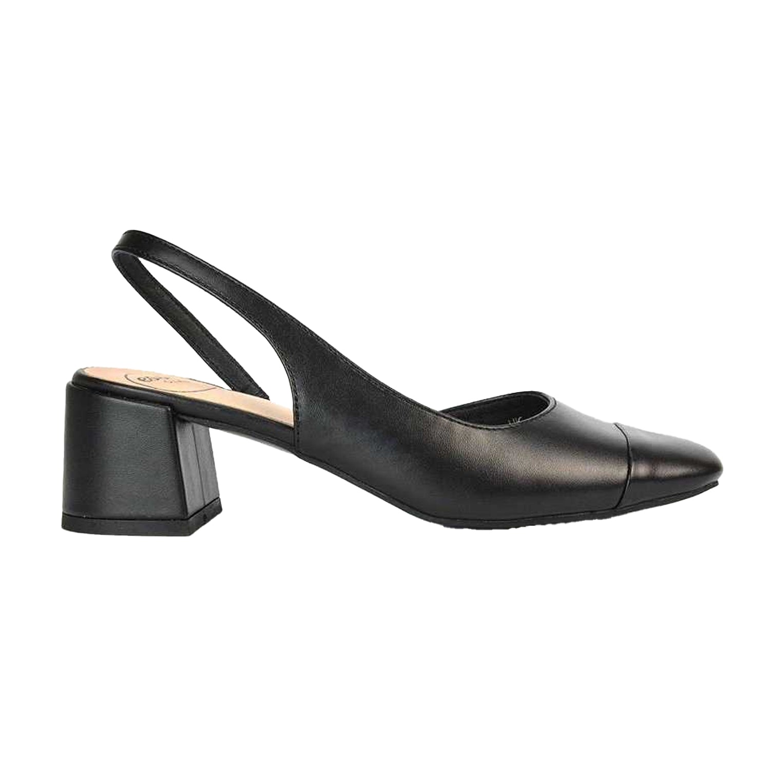 Black - Side - XY London Womens-Ladies Karis Block Heel Court Shoes